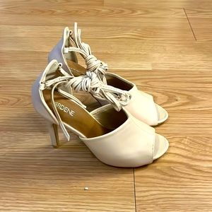 Ardennes ankle wrap blush heels